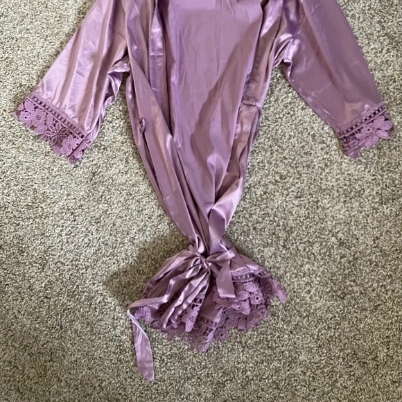 Purple Satiny Robe - Picture 2 of 2
